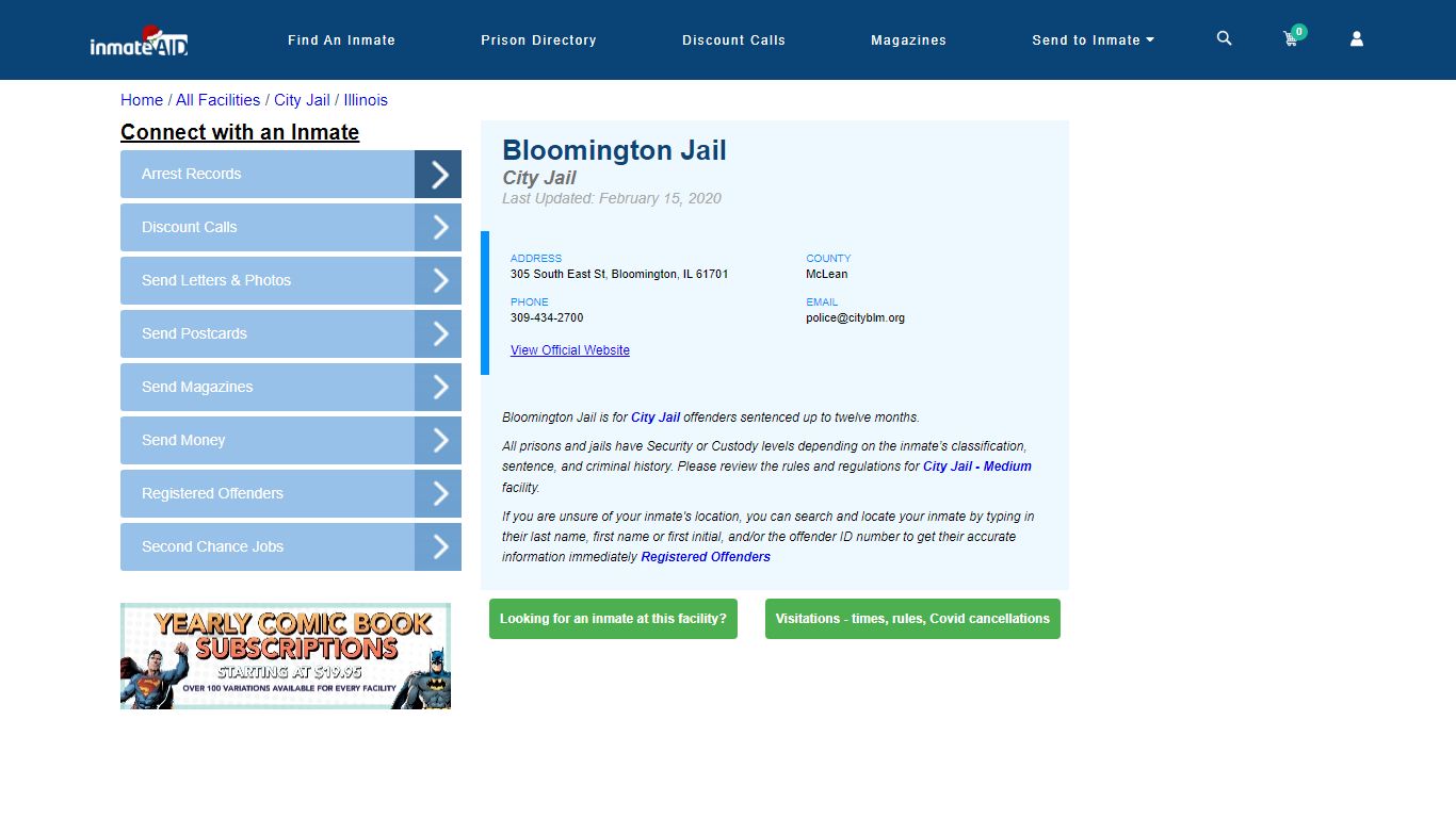 Bloomington Jail | Inmate Locator