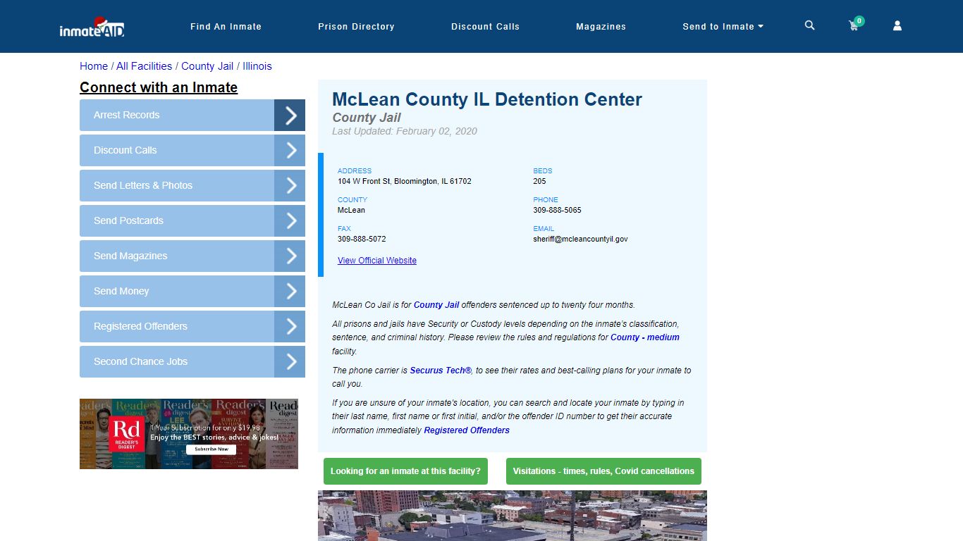 McLean County IL Detention Center - Inmate Locator - Bloomington, IL